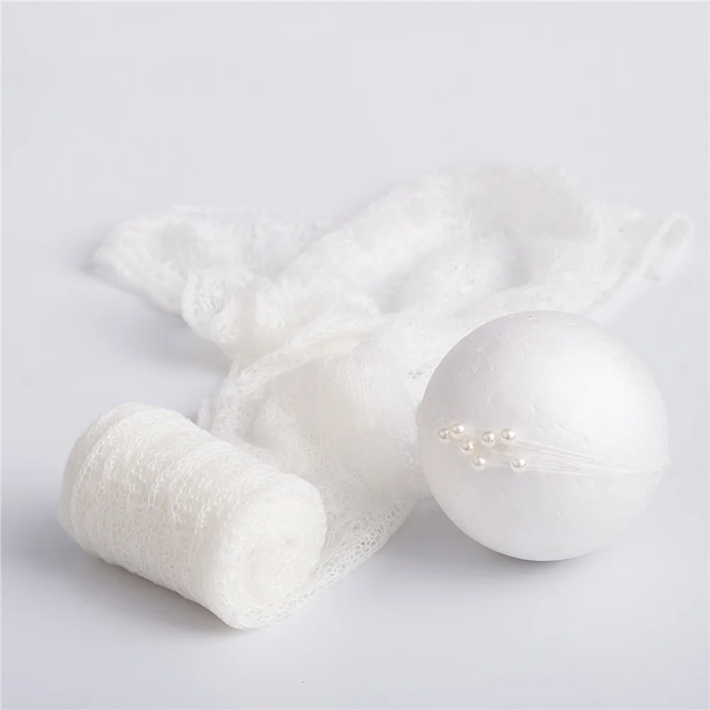 Mohair Wrapped Cloth Adorable Baby Infant Creative Photography Props Baby Cloth with Headdress (White) newborn full moon baby photography clothing baby photography cute shape wrapped cloth baby mohair knitted wrapped scarf