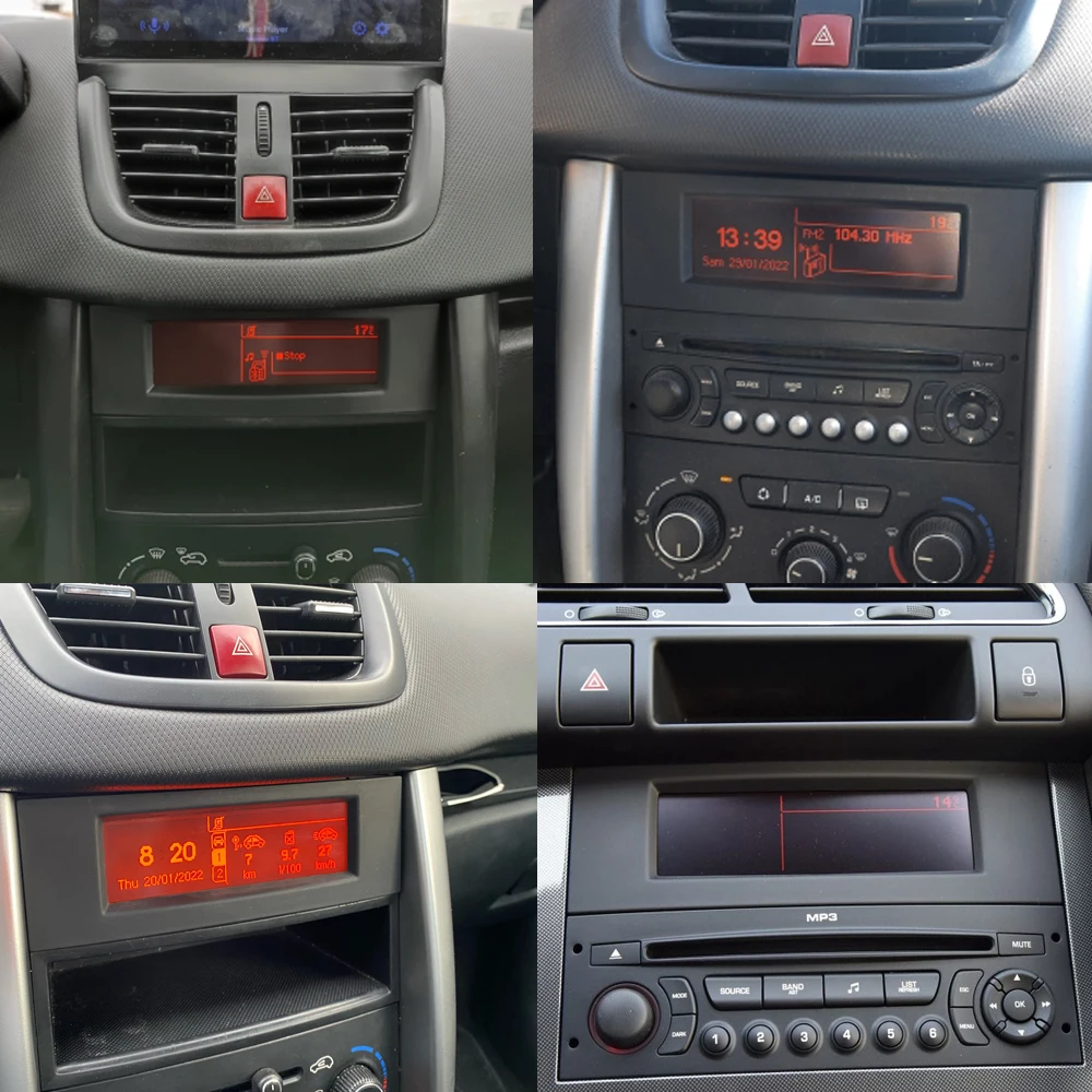 Car Radio CD Player Car Screen Housing Car Radio Frame Decoration For Peugeot Citro&euml;n Car Radio RD4 CD Player Multi-function Type C Screen Shell Case Frame Enclosure Replacement