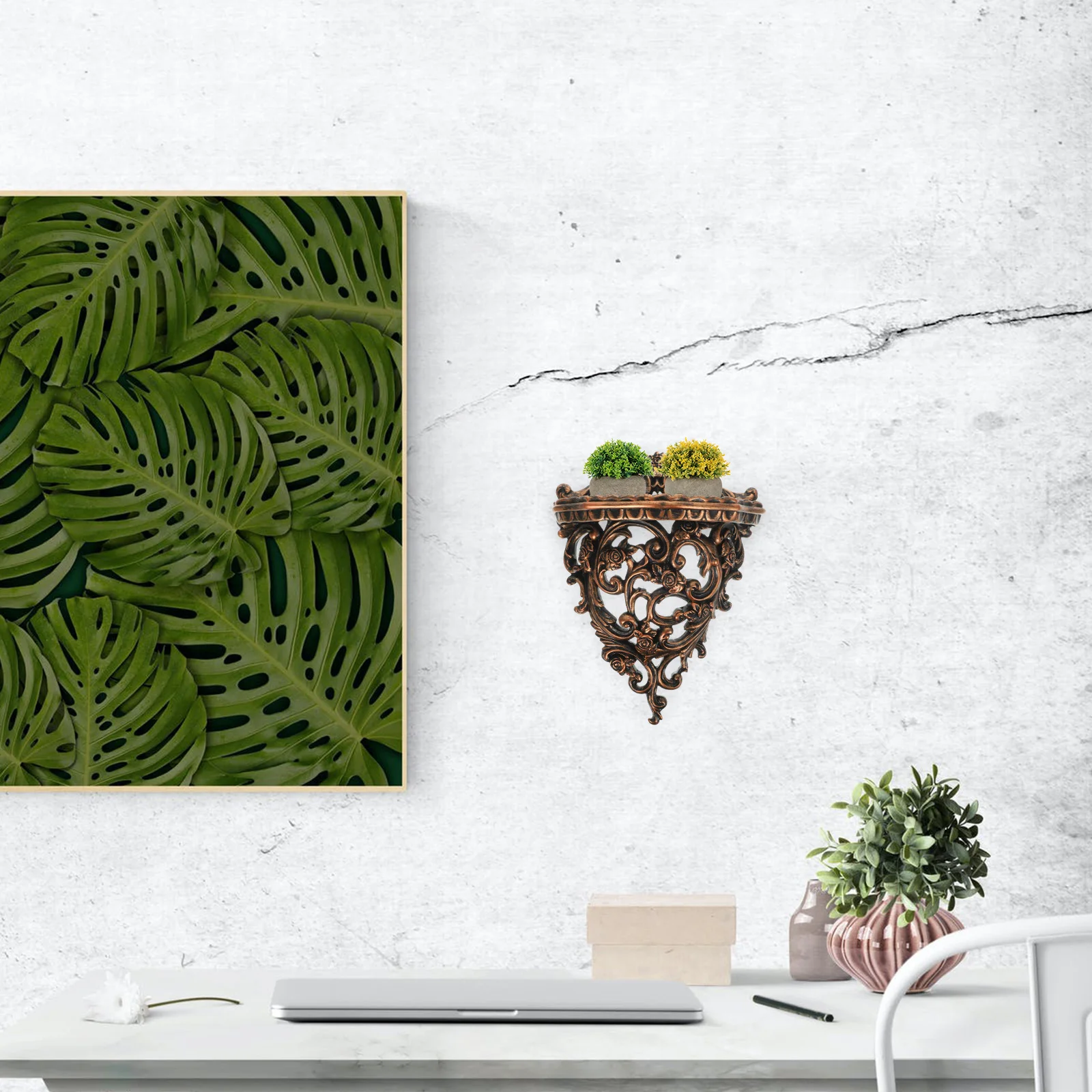 Wall Hanging Living Room Decorations Bookshelf Clothing Organizer Sundries Container Storage Ledge Board Resin Floating Planter