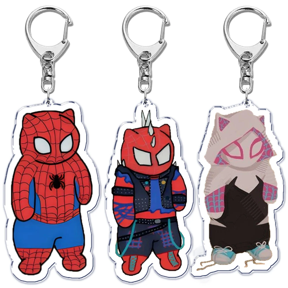 Cartoon Superhero Spider Punk Cat Portachiavi Portachiavi Portachiavi Per Accessori Borsa Ciondolo Portachiavi Portachiavi Portachiavi Gioielli Regali