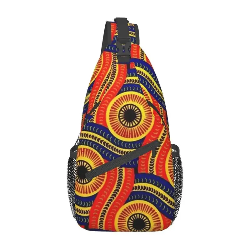 

Serpent African Ankara Print Sling Bags for Cycling Camping Men's Tribal Ethnic Art Chest Crossbody Backpack Shoulder Daypack