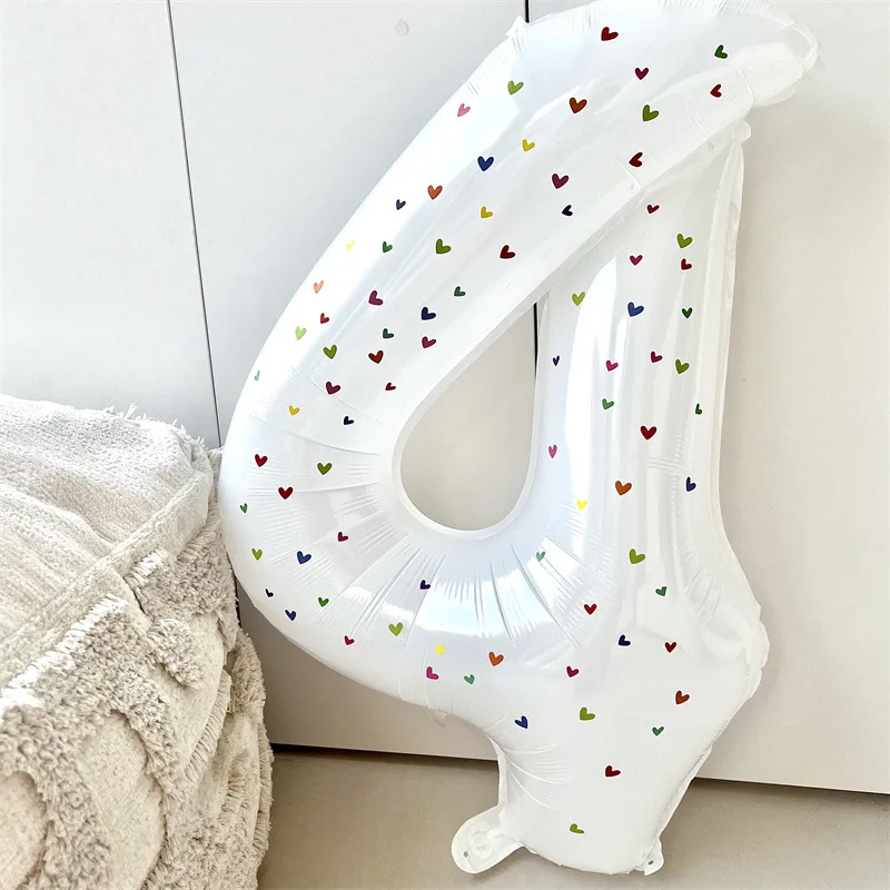 32 Inch Love White Digital Aluminum Film Balloon Fresh Party Prop Korean Style Birthday Cute Kids Baby Party