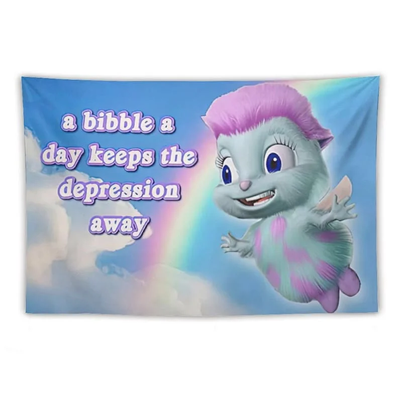 Bibble Meme Tapestry Bibble Happiness Funny Tapestries Novelty Tapestry Wall Hanging College Room Bedroom Living Dorm Decor