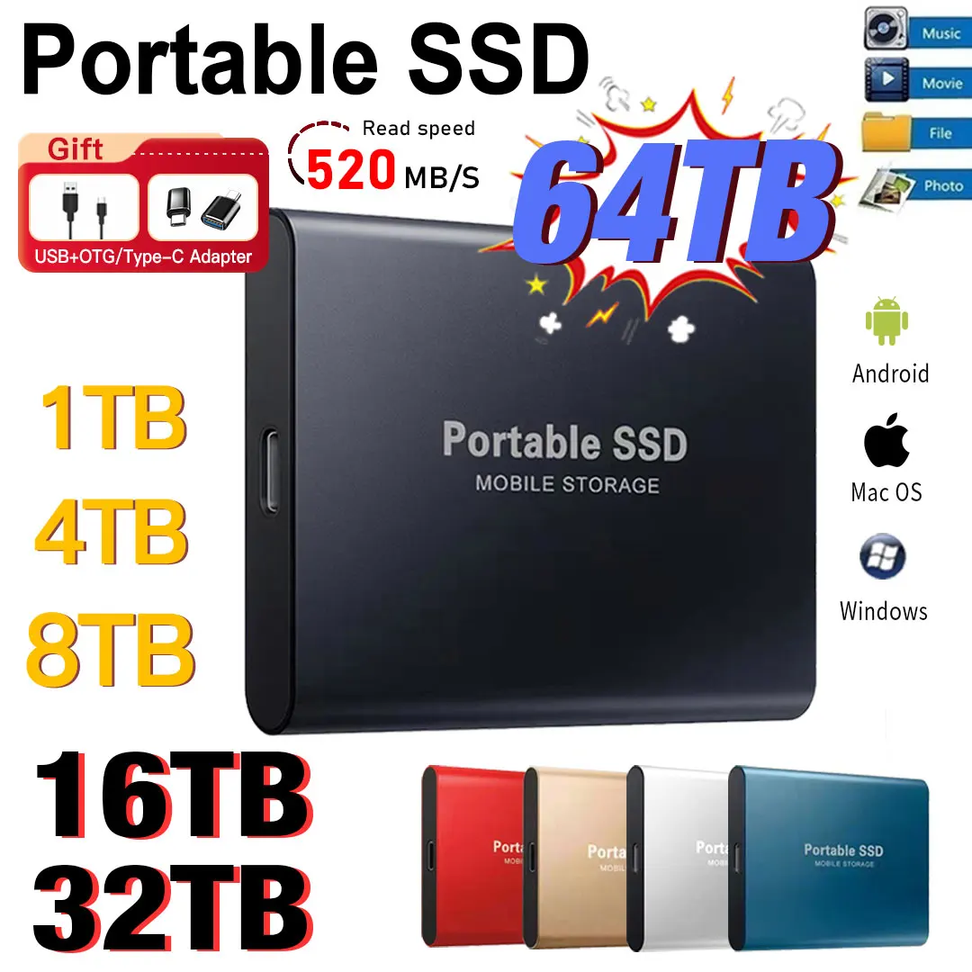 2024NewexternalHarddisk1TBSolidstateSSD2TBExternalharddrive