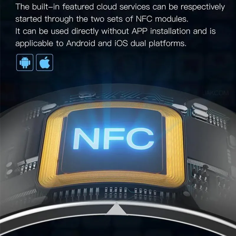 스마트 링 블루투스 손가락 팔찌 안드로이드 IOS 전화 듀얼 플랫폼 NFC 멀티 카드 모드 지능형 개인 정보 메모리
