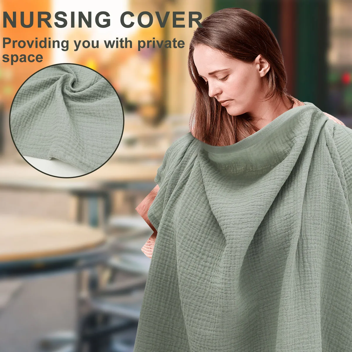 Nursing Cover Cotton Breathable Breastfeeding Cover Outdoor Privacy Mother Nursing Cloth Lightweight Portable Apron New