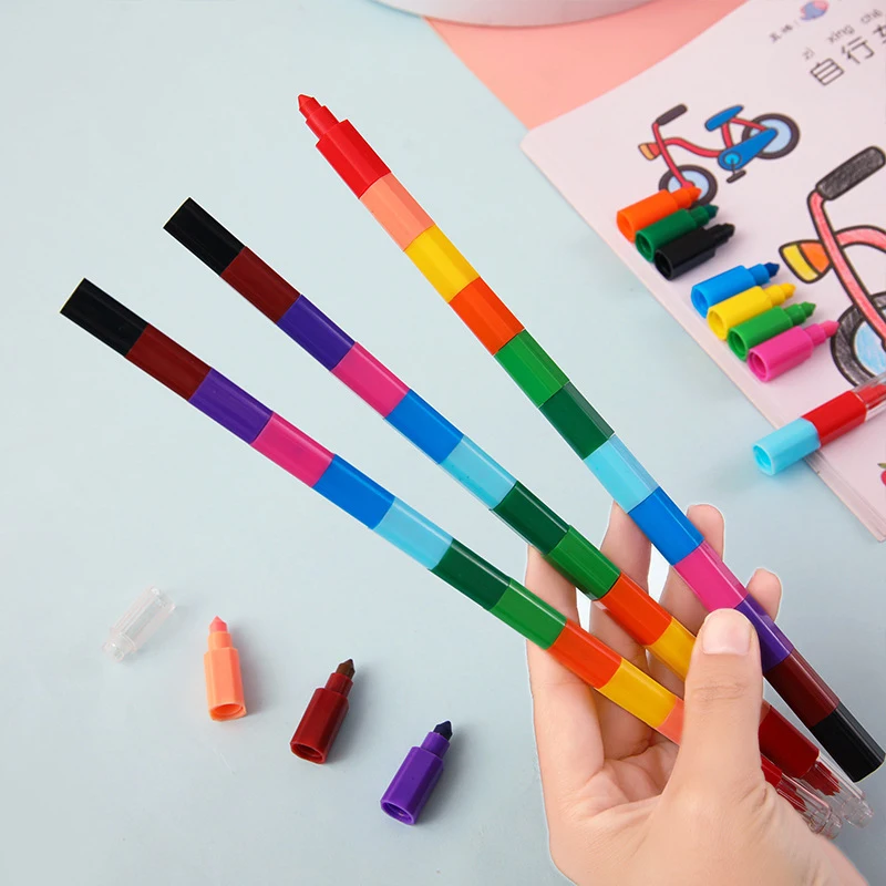 12Pcs/Pack Mini Finger Crayons Coloring Crayon Pens Pre-sharpened Nib  Stackable Removable Gift Set Fidget Toy for Kids - AliExpress