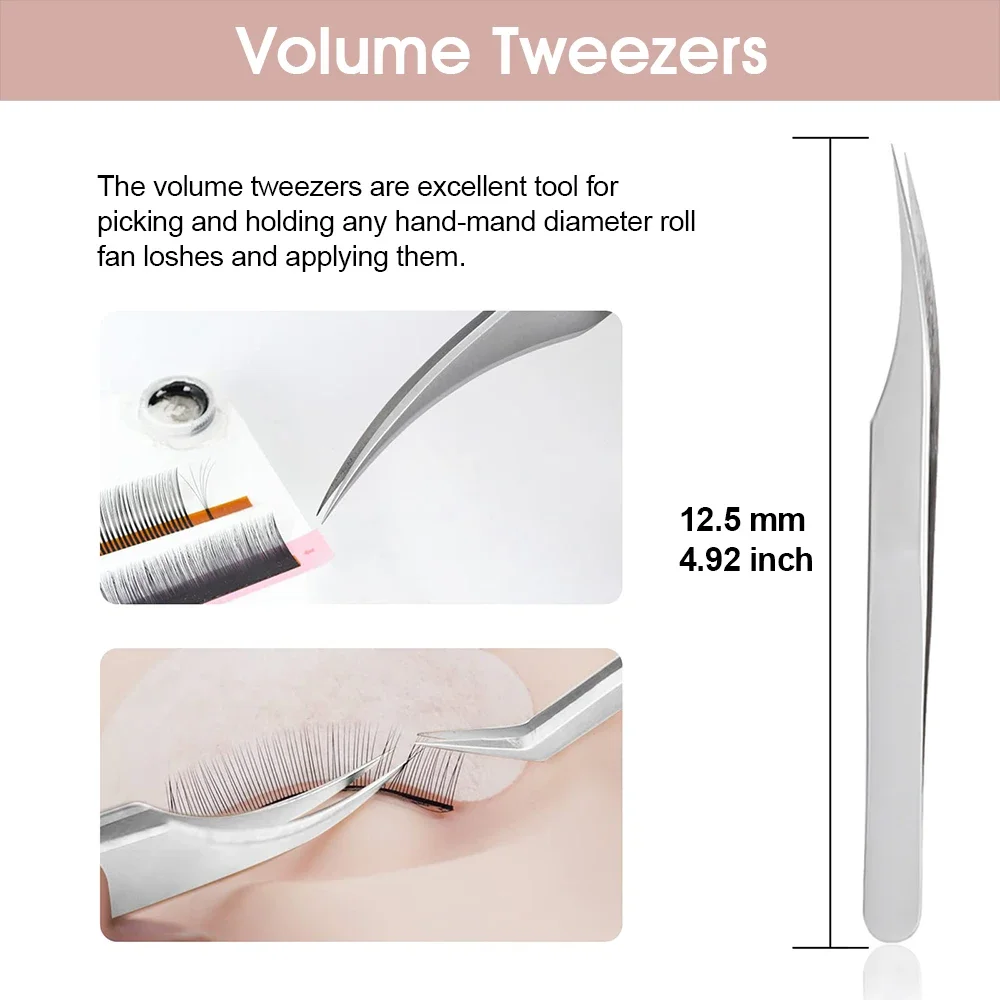 Hot Selling Professional Non-magnetic Lashes Makeup Tools Good Durability Industrial Precision Stainless Steel Eyelash Tweezers 5