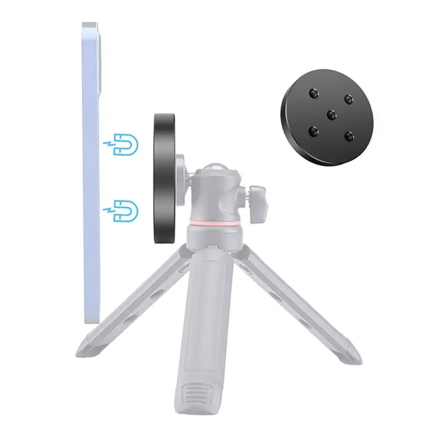 Magnetfuß-Handy-Ringhalter, 1/4 Zoll Schraubenloch für MagSafe-Stativ, Kugelkopfhalterung für iPhone 12, 13, 14 Pro, Magnetständer – Detail 7