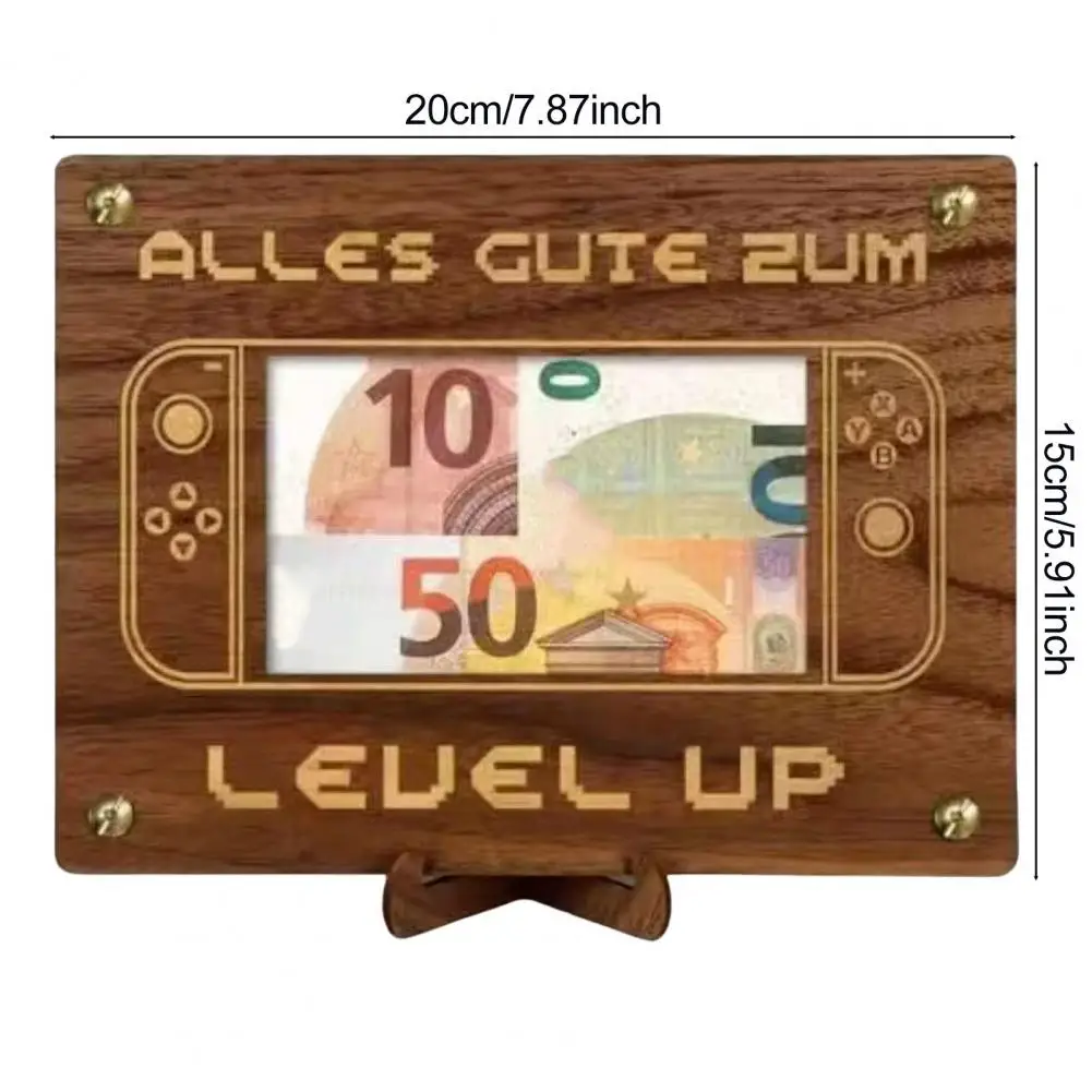 20*15cm Wooden Money Holder Envelope Hollow-out Cash Holder Wedding Cash Gift Holder For Christmas Birthday Graduation Festival