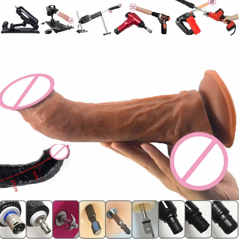 Realistic Dildo With 3XLR Quick Air Adapter Sex Machine AttachmentBig Dick Wand Lifelike Penis For Vaginal G-spot & Anal Play