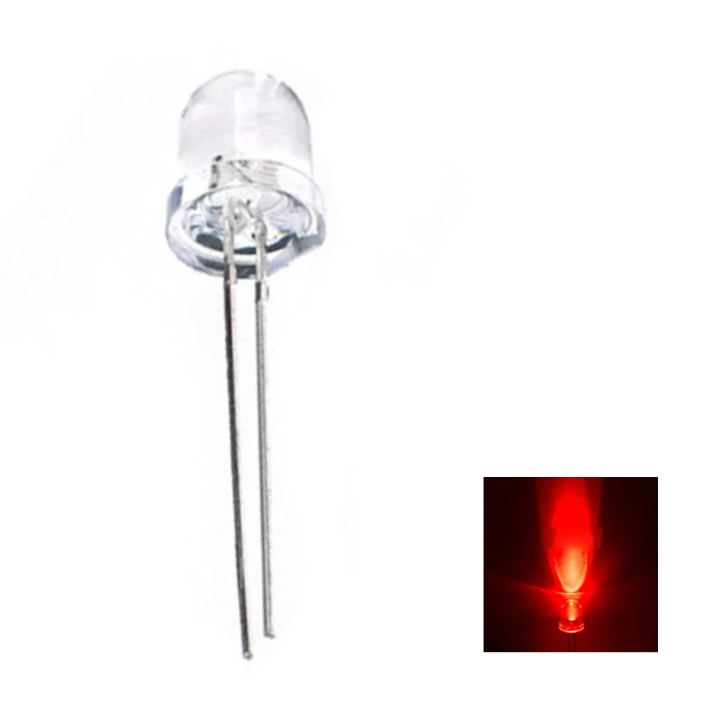 50PCS 8mm LED Diodes Kit Transparent Light Emitting Diode White/Yellow/Green/Red/Blue Bulb Lamps, for Science Project Experiment