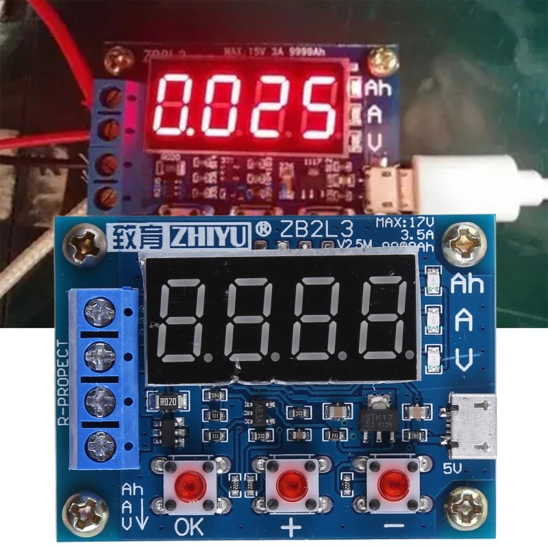 ZB2L3 Battery Tester LED Digital Display for Testing Voltage Discharge Capacity Avoid Unnecessary Battery Drain