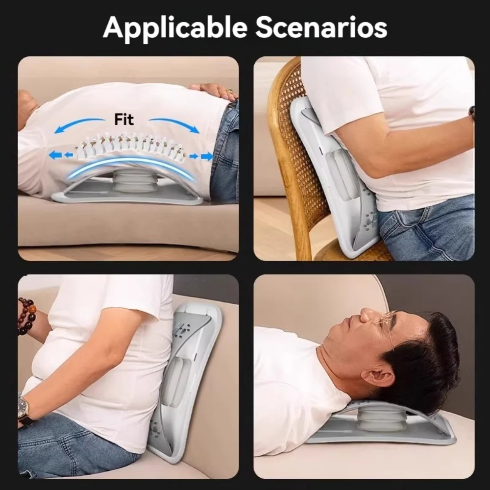 Foreverlily Adjustable Back Massager Airbag Waist Neck Support Massage Lumbar Cervical Muscle Relax Stretcher Posture Massager
