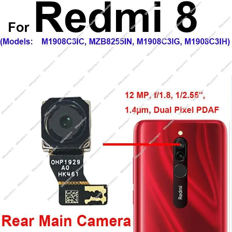 Front Selfie Rear Camera For Xiaomi Redmi 8A Small Front Facing
