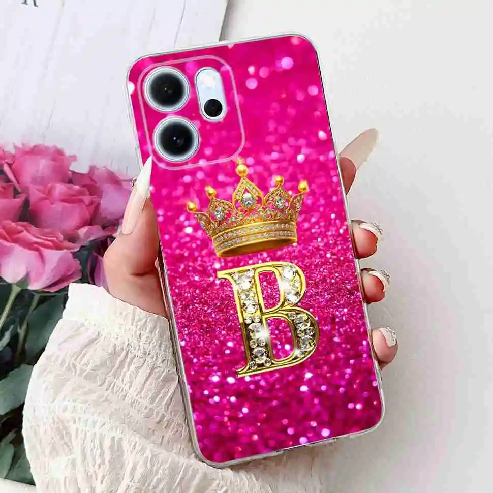 New Design Floral Letter TPU Soft Silicone Phone Case - 6.57 Cover, Elegant and Durable Protection