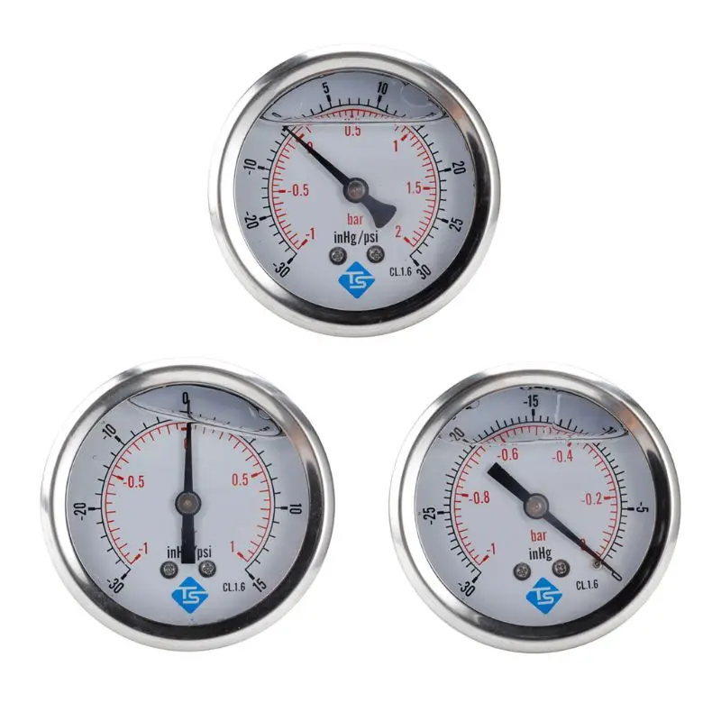 

1/4” BSPT Back Connection Vacuum Pressure Gauge Dual Scale Gauge Meter for Air Drop Shipping