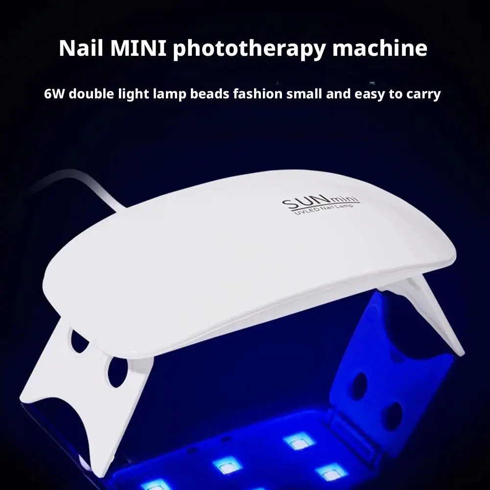 미니 UV LED 네일 램프 6 LED 젤 네일 폴리쉬 건조기 편리한 USB 인터페이스 접이식 디자인 매니큐어 UV 경화 라이트 6V