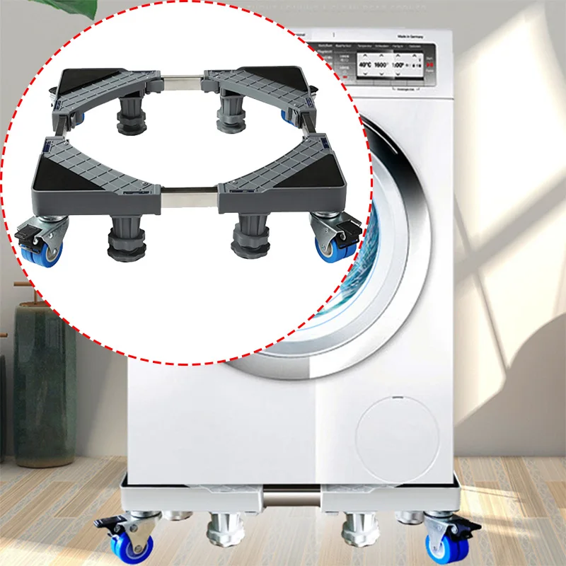 冷蔵庫用ユニバーサル洗濯機スタンド換気用フロアリフティングプーリー冷蔵庫用調整可能なベース