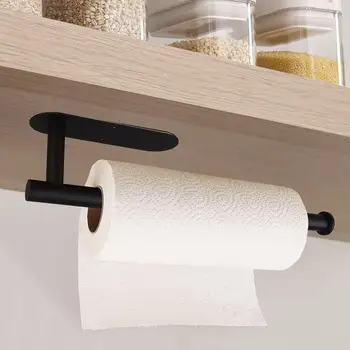 ABS Kitchen Paper Towel Holder Adhesive Tissue Hanger Toilet Roll Paper Dispenser Cabinet Storage Napkin Rack Accessories