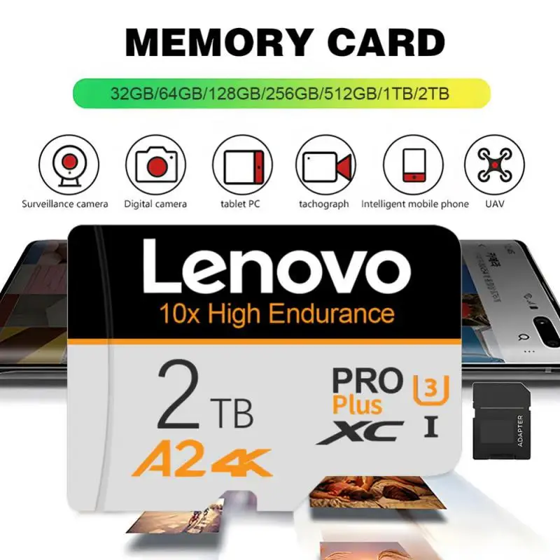 Scheda Di Memoria Sd Lenovo Class 10 Mini Sd Card Da 128Gb Con Adattatore Sd Microdrive Mini Tf Card A2 U3 100 Mb/S Velocità Di Lettura Massima Per Te