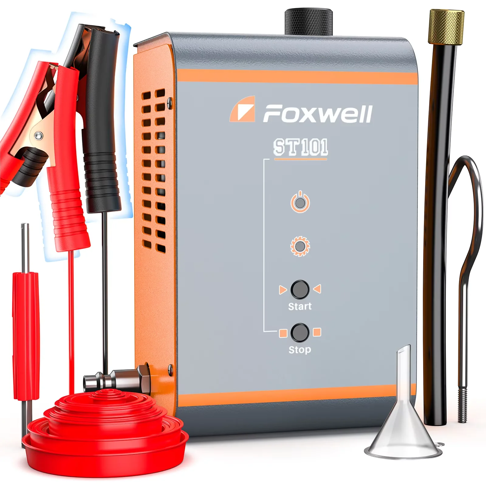 FOXWELL ST101 ターボEVAP車用スモークリーク検知器 12Vアナライザーテスター ガス・オイルパイプスモークジェネレーター診断ツール