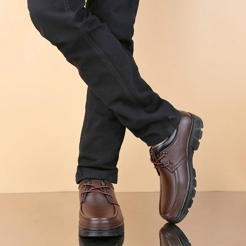Loafers Men Business Leather Man Black British Lift Leisure Oxford Flats Boat Shoes Plus Size 38-47