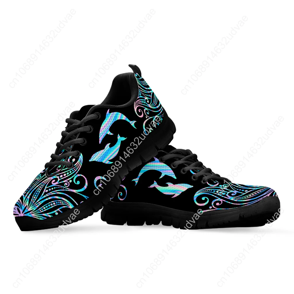 Fashion Ombre Dolphin Print Lightweight Outdoor Shoes Comfortable Animal Needs Custom Shoes Platform Sneakers