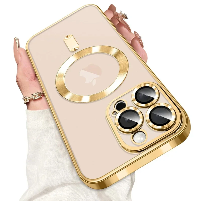 MagSafe Compatible Anti-Yellow Slim Shockproof Case with Camera Lens ...