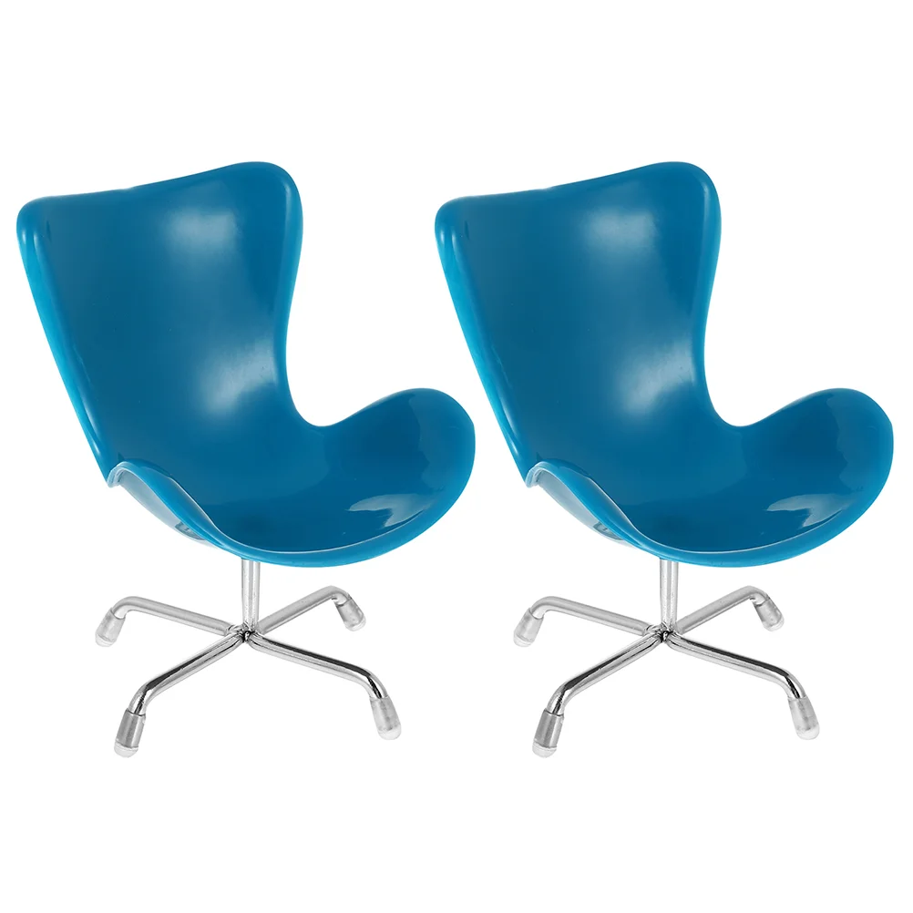 2 Pcs Egg Chair Armchair Dollhouse Furniture Tiny Simulation Chairs 1 6 Scale Accessories Toys Decor Miniature Backrest Swivel