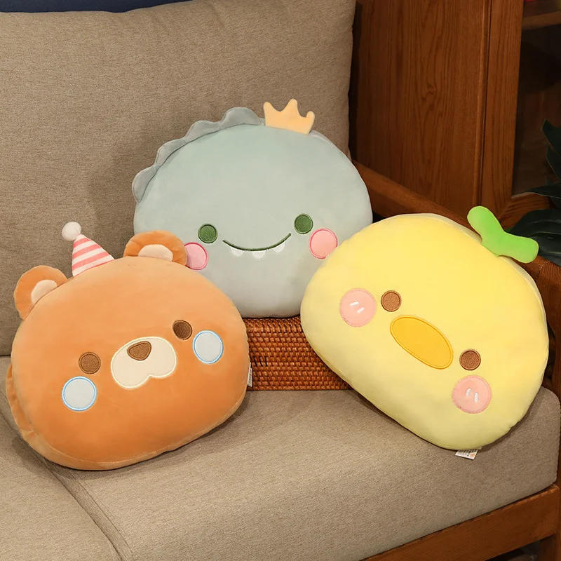 30cm Cartoon Animal Plush Small Pillow Hands Warm Burner Down Cotton Soft Cat Penguin Dinosaur Duck Bear Plushie Peluche Gift 5