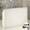 Reception Desk with Counter, Modern Front Desk with Lockable Drawers, White Retail Counter for Checkout Salon, Lobby, Store 1
