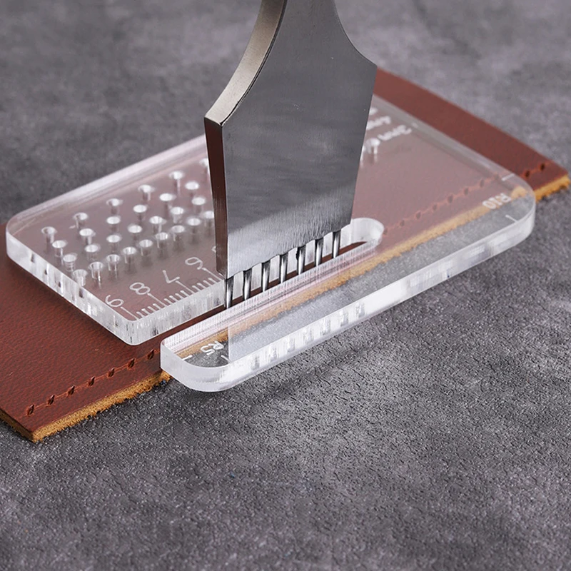 4mm Multi-functional Thickened Transparent Puller Acrylic Rounded Cutting Distance Ruler Hitting Auxiliary Manual Leather Tool leather tools