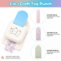 3-in-1 round label hole punch & 1.5 inch, 2 inch, 2.5 inch corner paper hole punch, round label shape hole punch gift hang tag 3