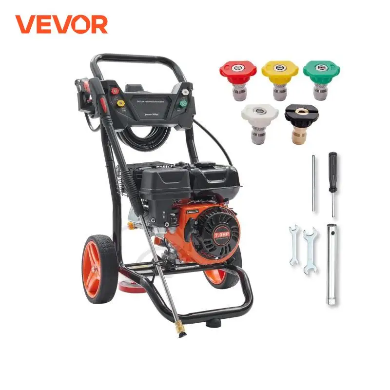 VEVOR Gas Pressure Washer 3600 PSI 2.6 GPM Gas Powered Pressure Washer with Copper Pump Spray Gun and Extension Wand 5 Nozzles