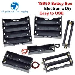 TZT Plastic Standard Size AA/18650 Battery Holder Box Case Black With Wire Lead 3.7V/1.5V Clip