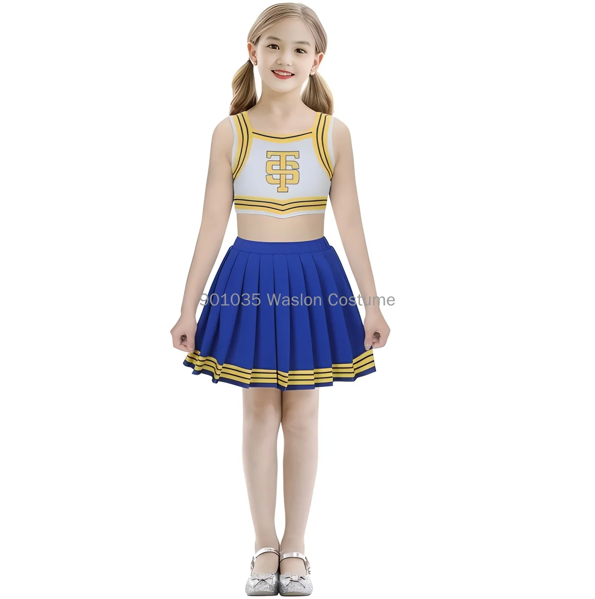 Kid Girl Cheerleader Uniform for TS Shake It Off Blue White Cheerleading Outfits Fan Concert Party Costume cheerleading costume