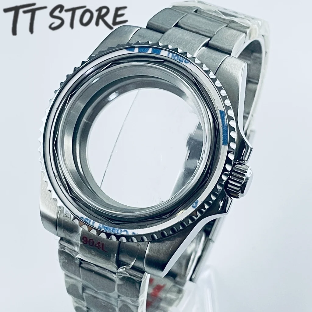 Silver 40mm Watch with Ceramic Bezel and Sapphire Case