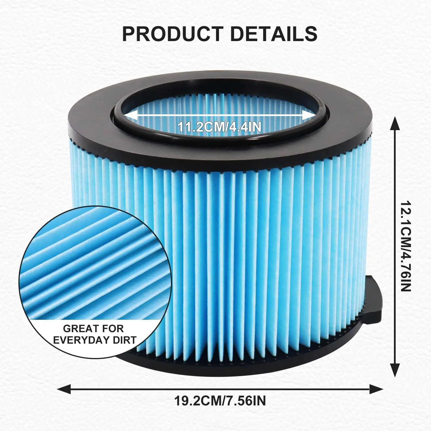 High-Efficiency Wet Dry Vacuum Replacement Filter