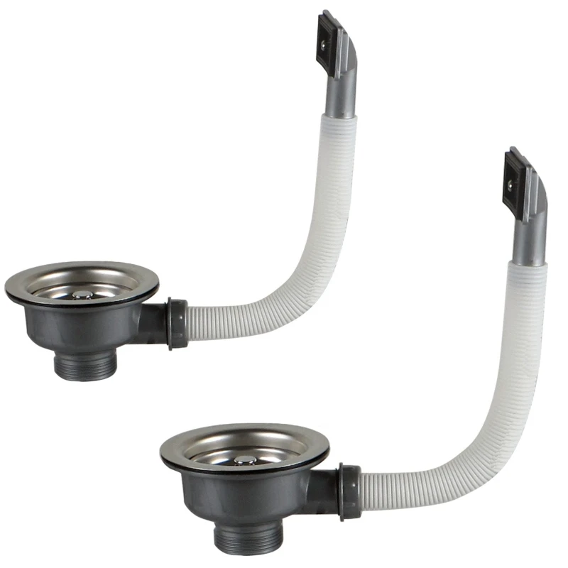 

Stainless Steel Basket Strainer Sink Drain Plug with Overflow Hose Drain Filter Dropship