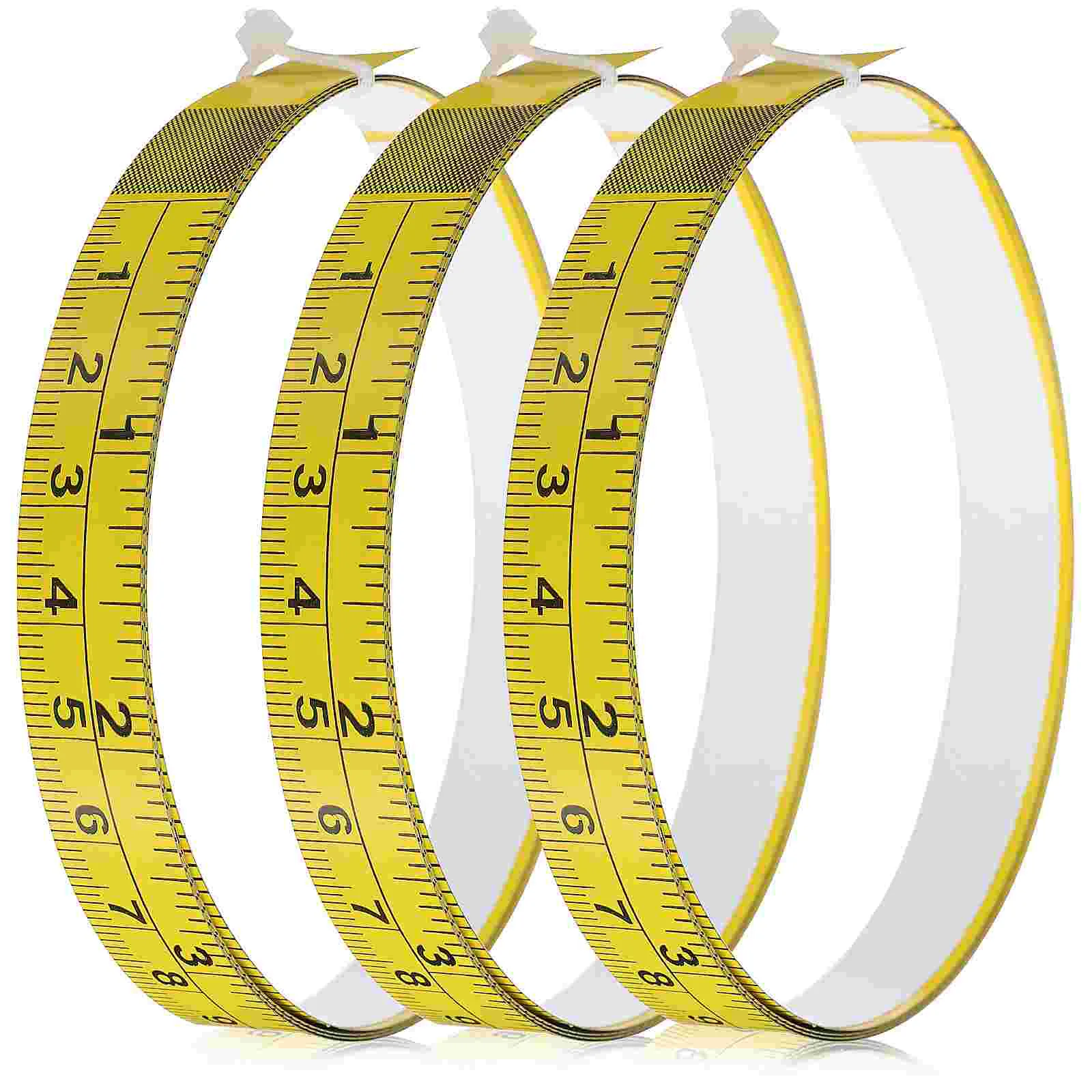 

3 Pcs Tape Ruler Metal Measure Adhesive Woodworking Sticky Measuring Tapes Long for Table