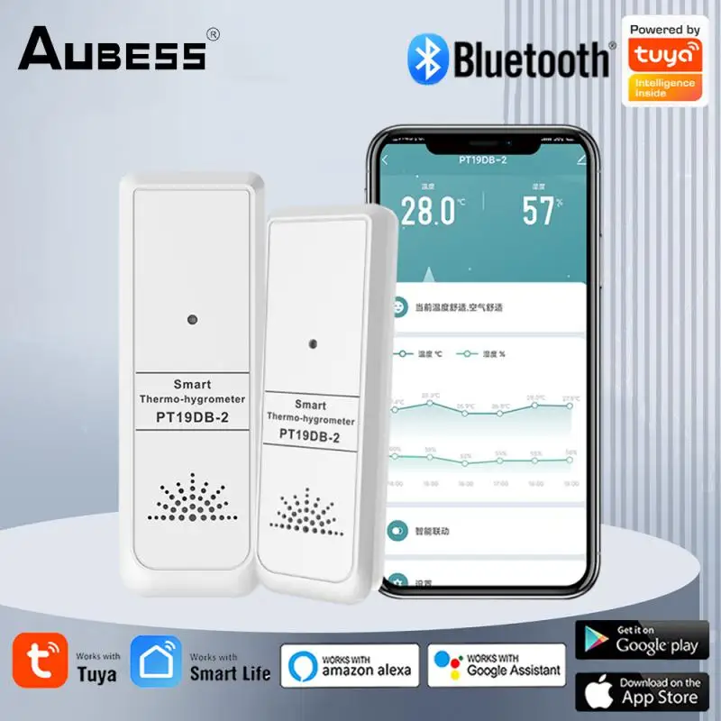 

Tuya Bluetooth-compatible Temperature Humidity Sensor High-precision App Remote Monitoring Mini Smart Thermometer Hygrometer