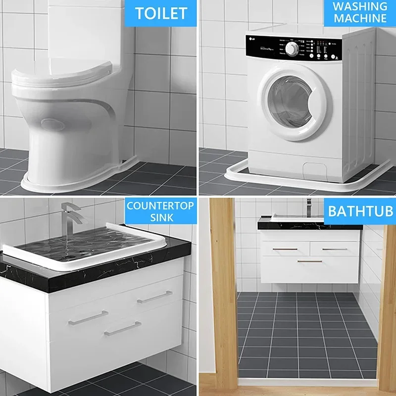 Silicone Bathroom Water Barrier Collapsible Shower Water Dam Showers Stopper Barriers And Retention System Kitchen Sealing Strip