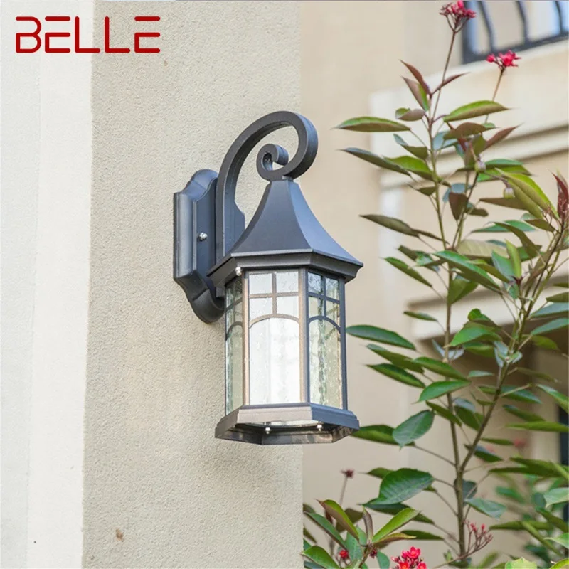 ·BELLE Outdoor Retro Wall Lamp Fixture Classical LED Light Waterproof Sconces For Home Porch Villa