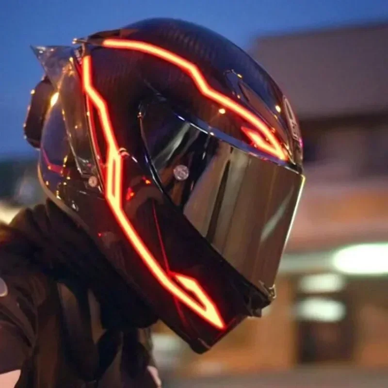 Motorcycle Helmet Light 4 in 1 EL LED Night Riding Signal