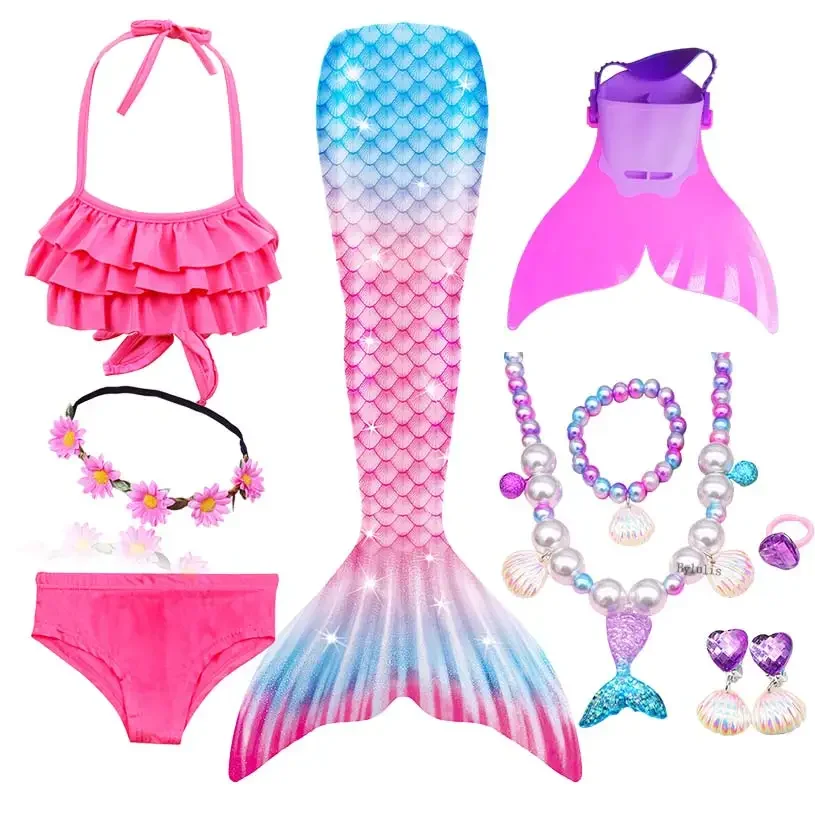 Mermaid Costume Girls Swimming Tails For Costume Kids Children Can Add Monofin Fin Cosplay