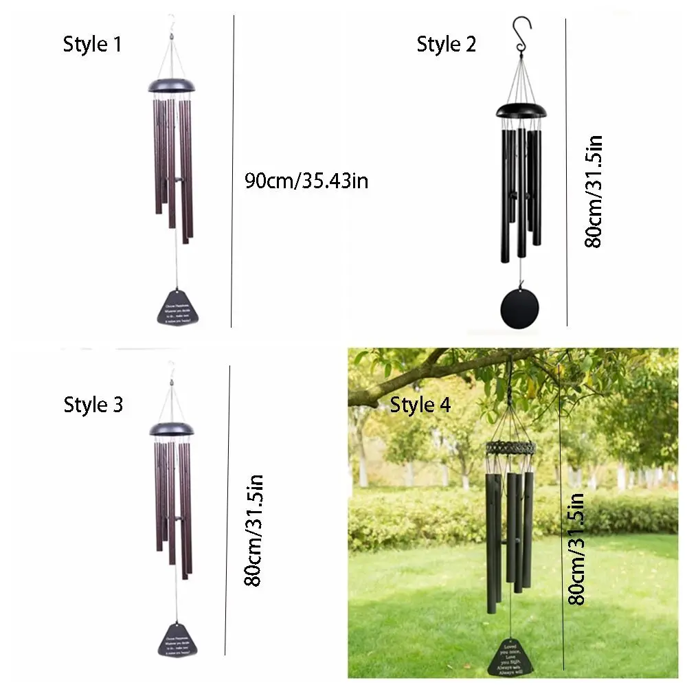 Garden Decor Japanese Style Wind Chimes Retro Handcrafted Aluminum Tube Wind Bell Antique Metal Blessing Bell Zen Patio