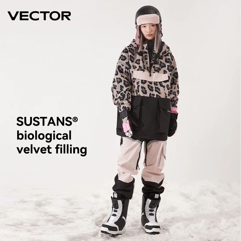 VECTOR Ski Suit Set donna uomo inverno donna giacche e pantaloni Warm impermeabile donna giacche pantaloni Outdoor Ski Bike Camping