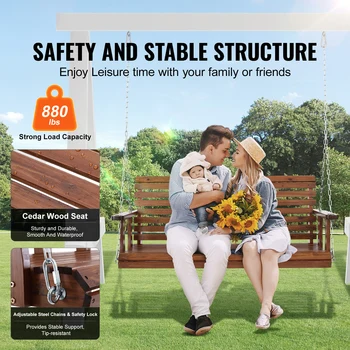 5 ft Wooden Porch Swing 1