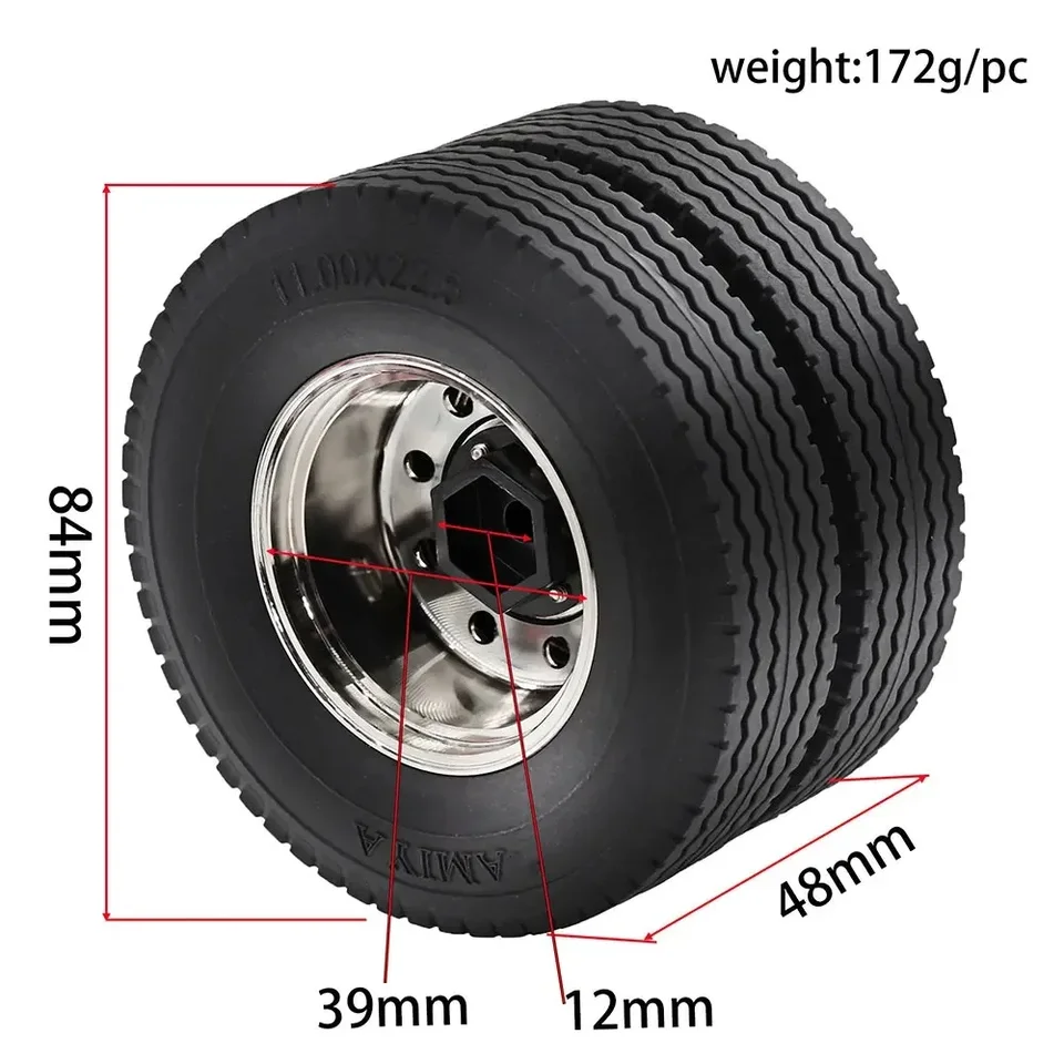 VGEBY Pneumatici in Gomma Plastica Leggera RC Set di Ruote per Auto 4